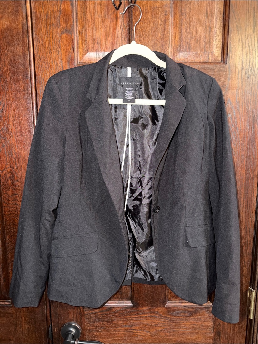 attention Black Tailored Single-Button Blazer
